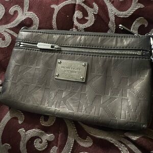 Michael Kors Metallic Gray Wristlet